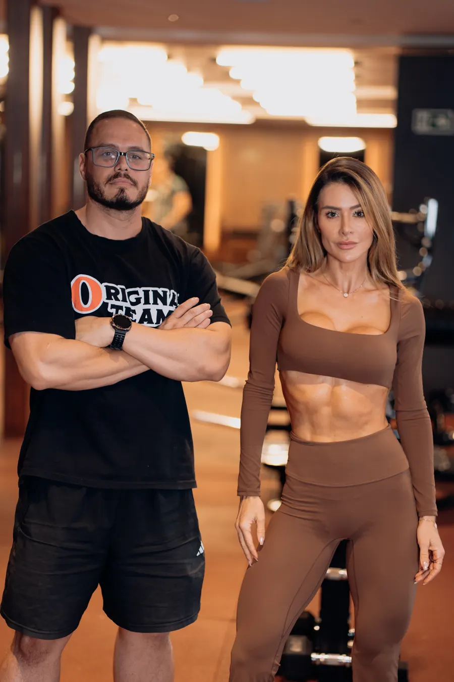 Camargo e Natani Lavagnolli na academia